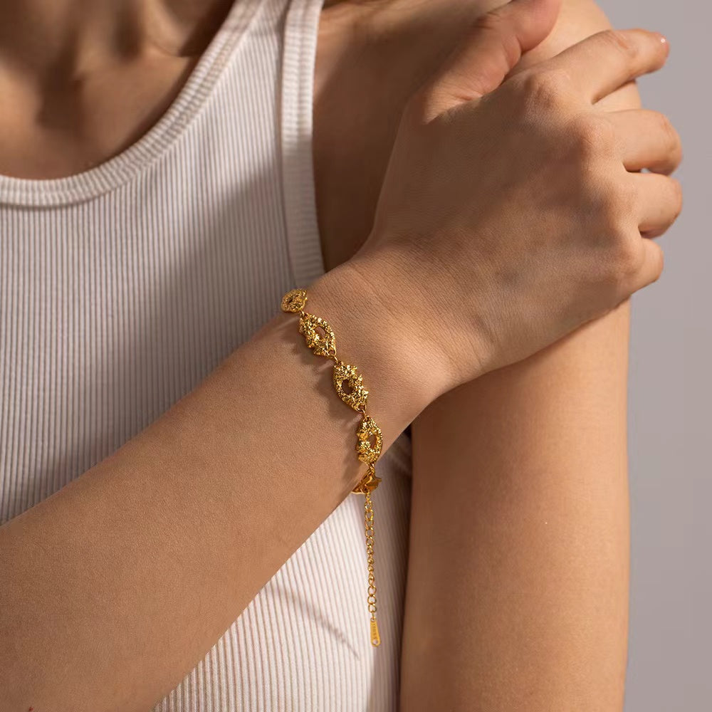 Chunky Gold Irregular cuff Bracelets for Women Vintage Gold  Bracelet Trendy Boho Wide Open Cuff Bangles Matte Gold Statement Bracelet