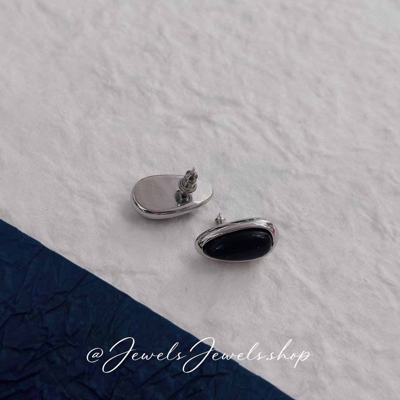 Teardrop Black obsidian Earrings