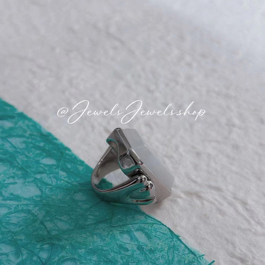 Natural Square Crystal Stone Ring