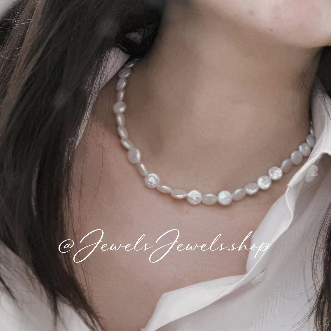 Freshwater Button Pearl Necklace