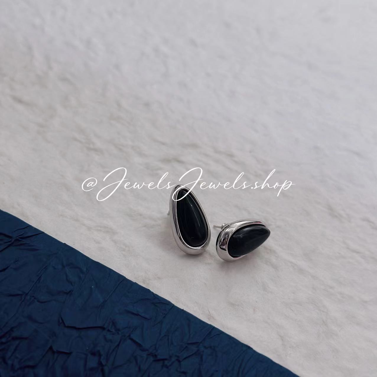 Teardrop Black obsidian Earrings